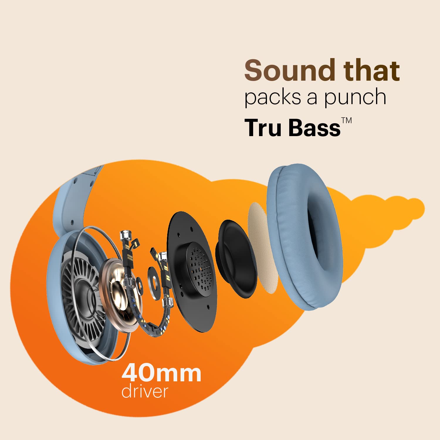 Zyiratach Two Wireless On Ear Headphones with 50 Hours Playtime, Low Latency(up to 45ms),