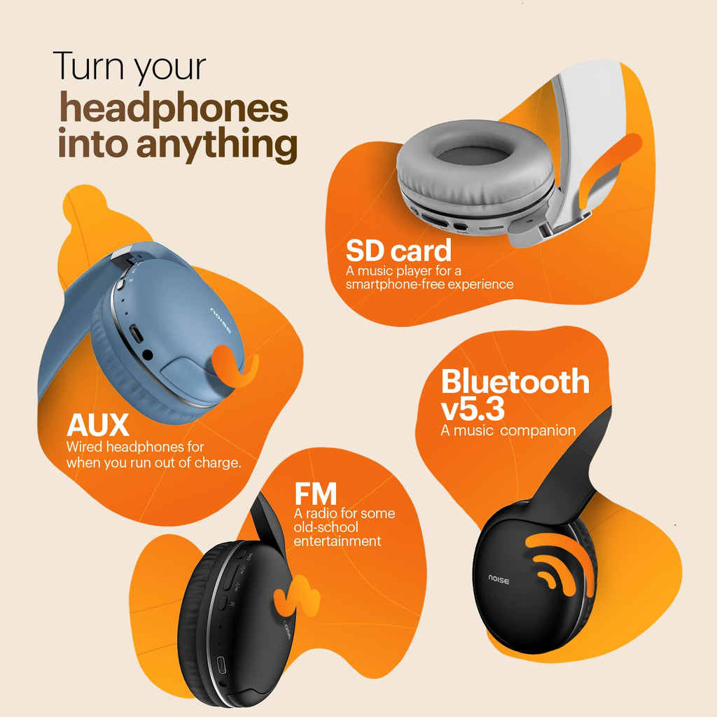 Zyiratach Two Wireless On Ear Headphones with 50 Hours Playtime, Low Latency(up to 45ms),