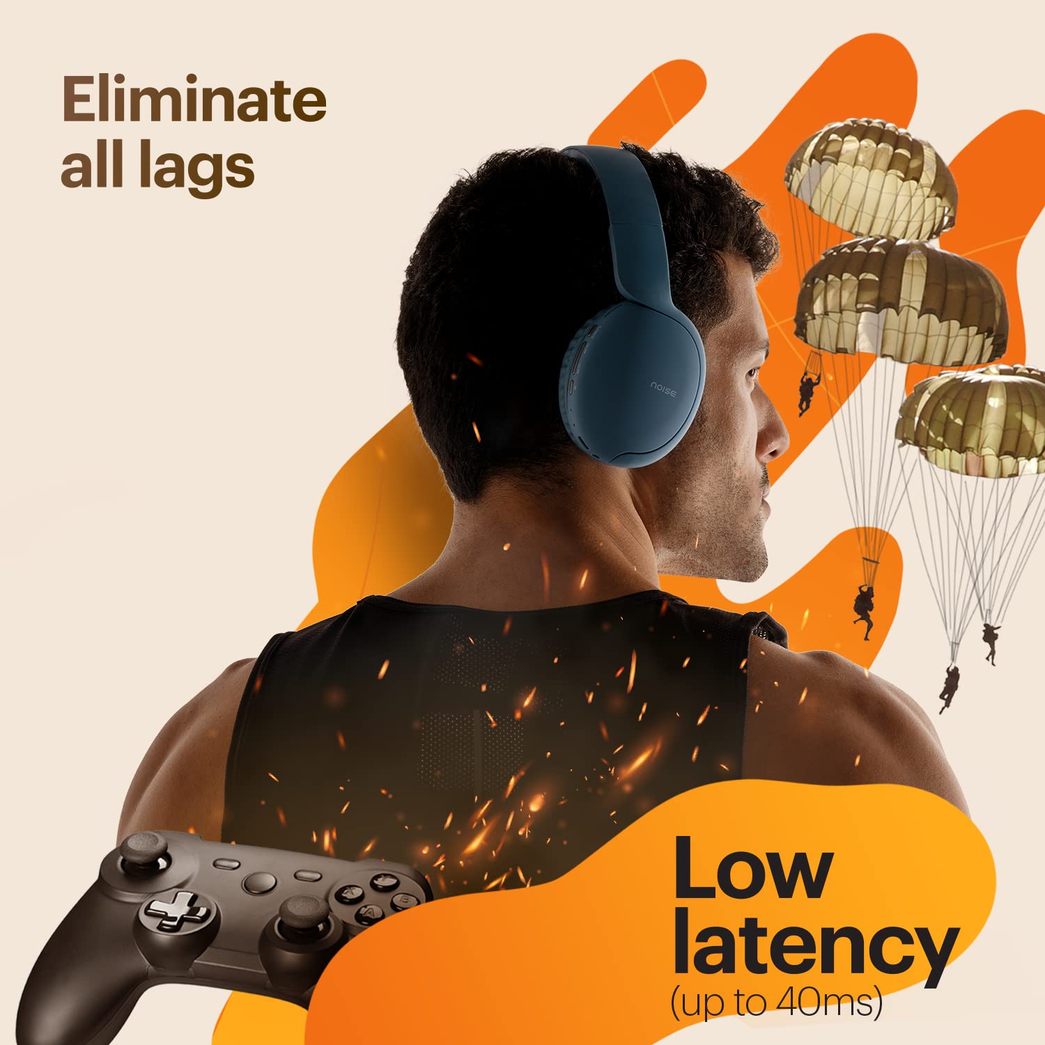 Zyiratach Two Wireless On Ear Headphones with 50 Hours Playtime, Low Latency(up to 45ms),